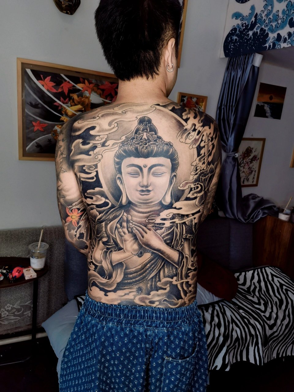 大势至菩萨纹身 满背纹身 鲅鱼圈纹身 大势至菩萨纹身 满背纹身