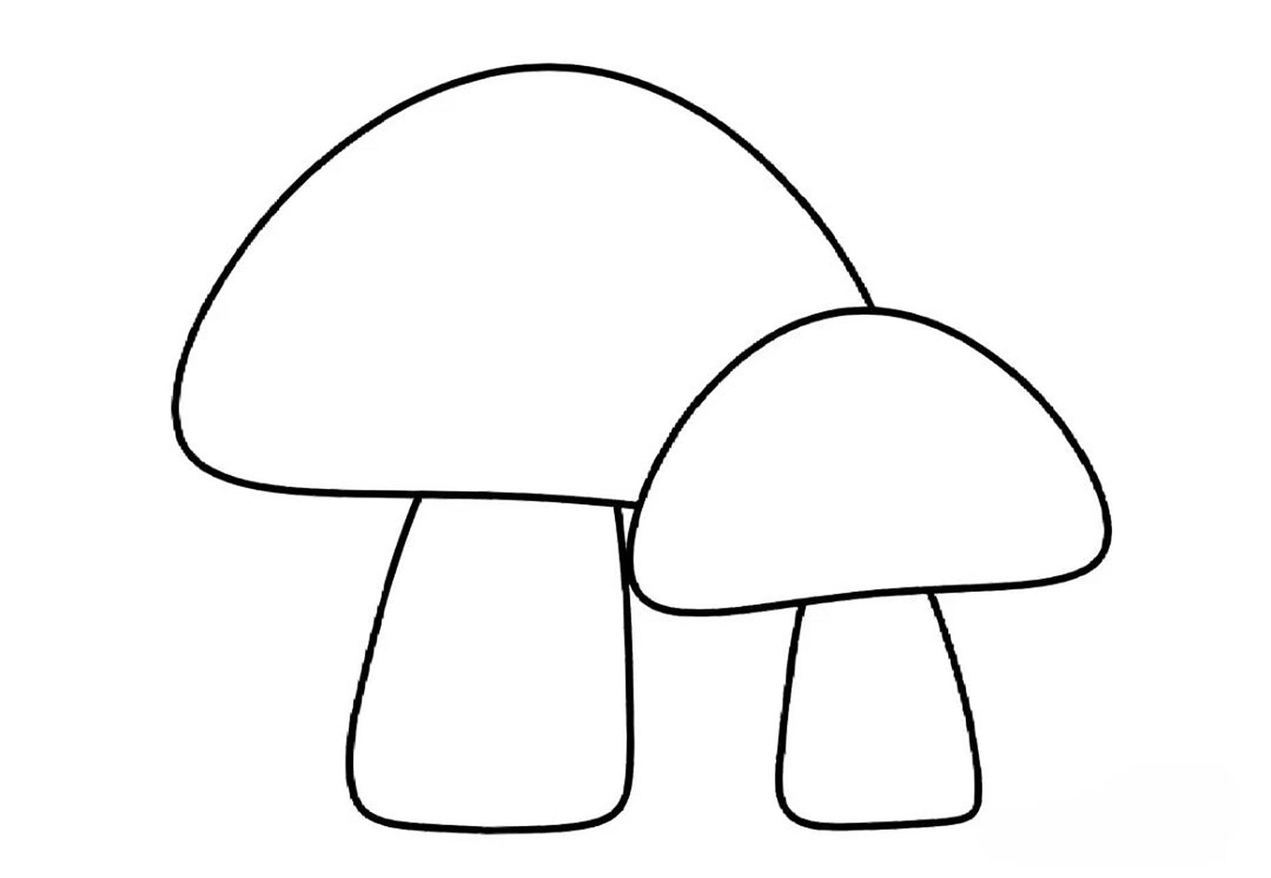 蘑菇简笔画素材 可打印