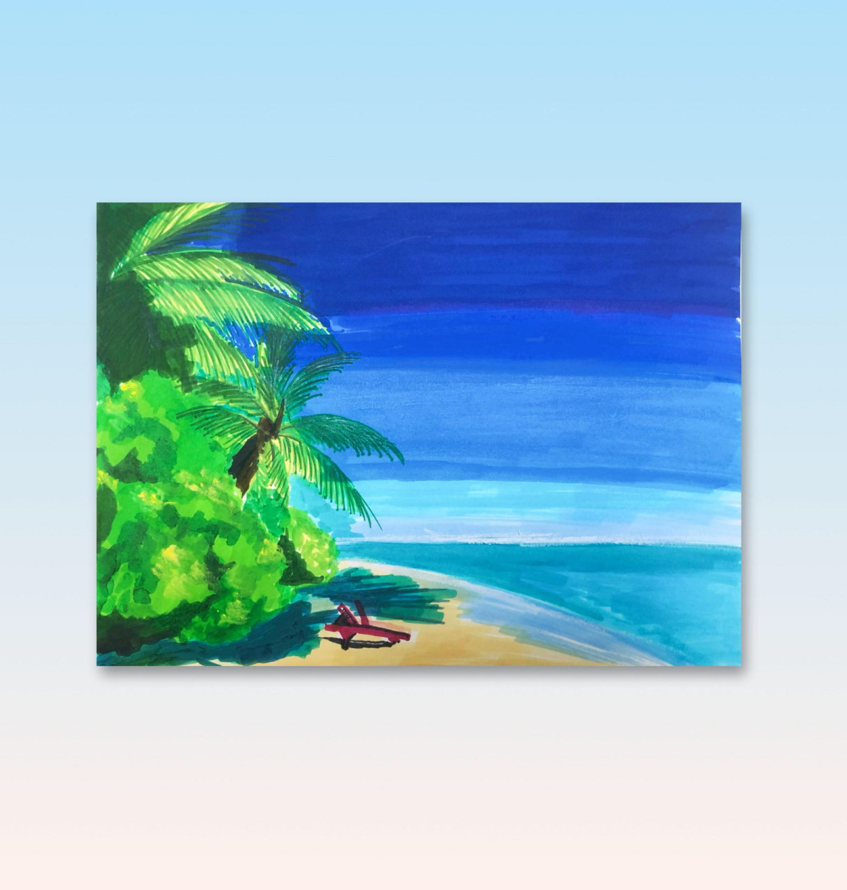 96马克笔风景·海边  | 原创 美好的一 天从元气满满的画画日常开始