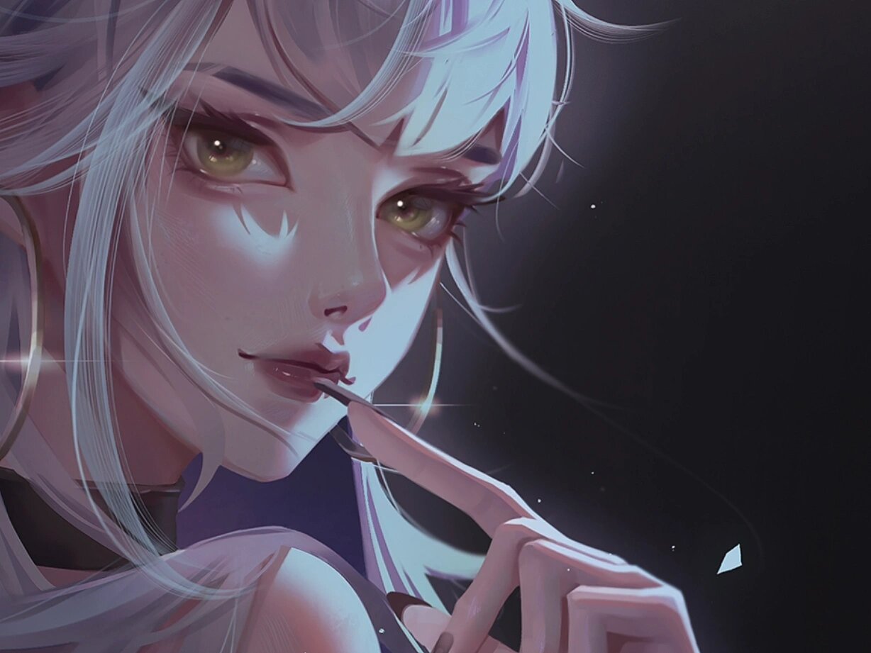 英雄联盟kda 伊芙琳寡妇头像壁纸    ps|板绘|厚涂