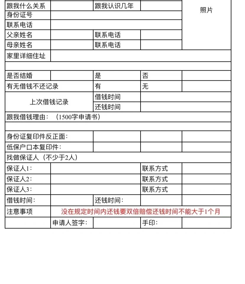 个人向公司借款申请单图片