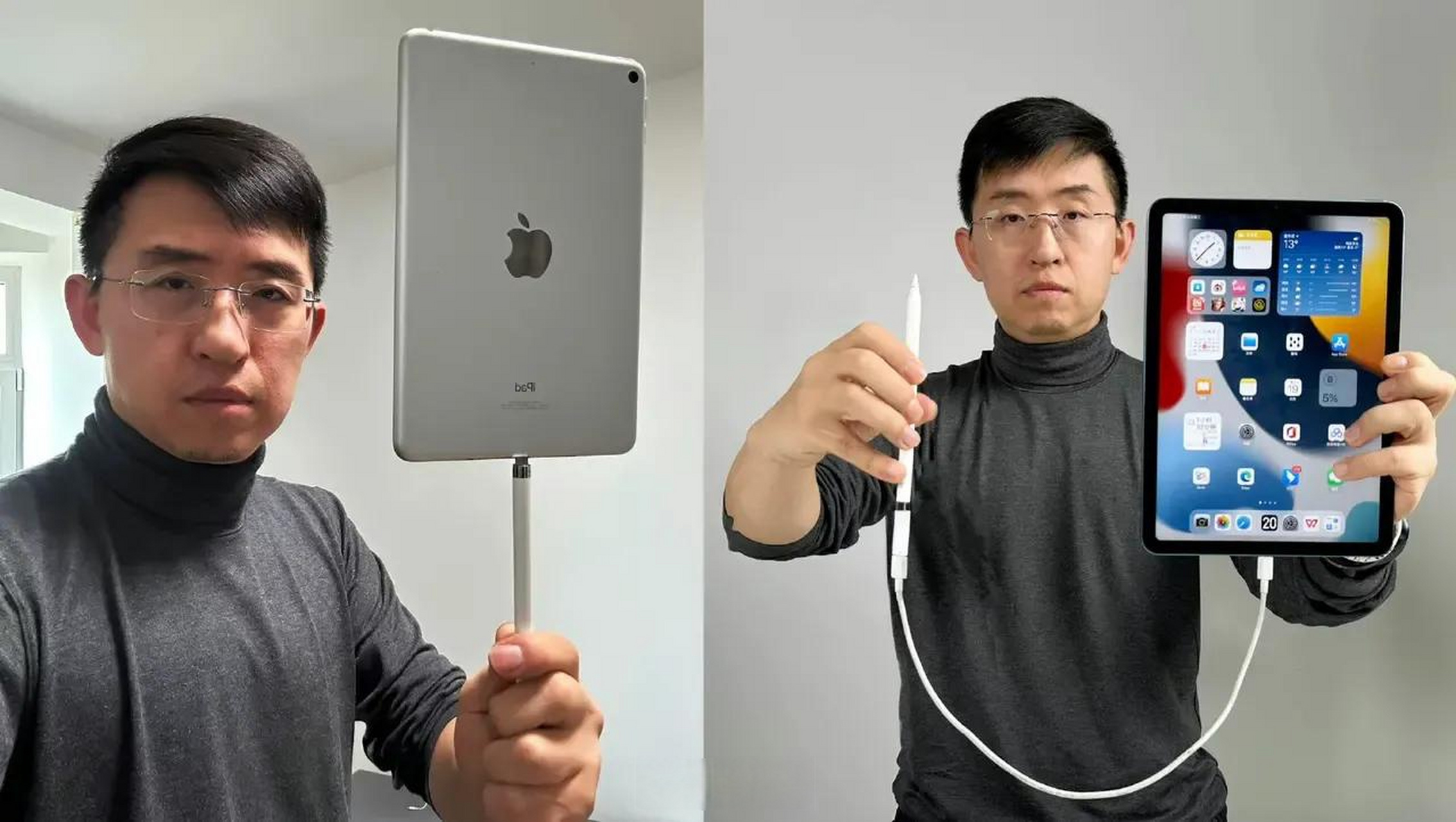 滑天下之大稽,全新一代的ipad10如何连接有年头的pencil一代.