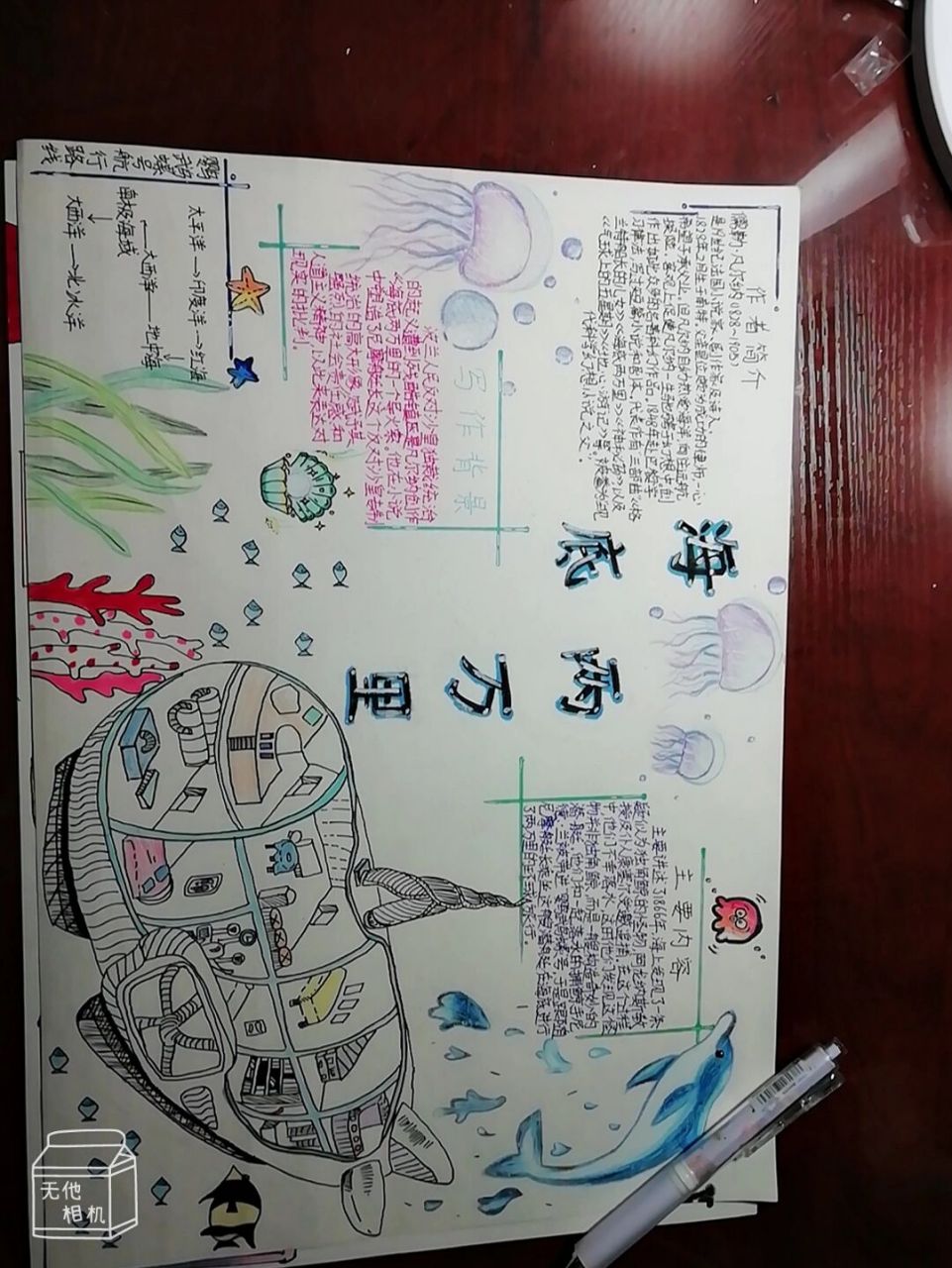 七年级《海底两万里》手抄报 来了9199