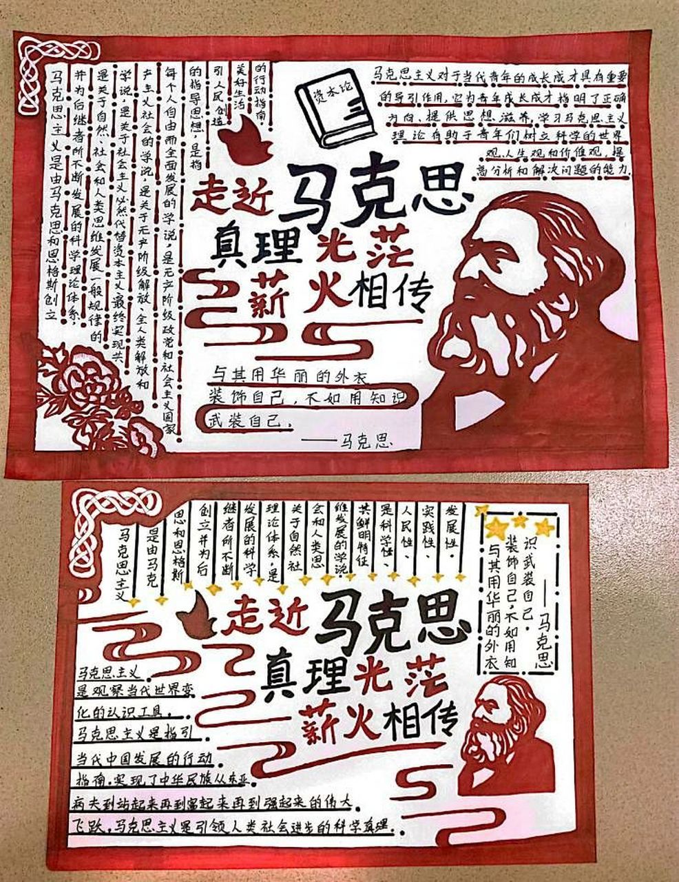 手抄报|马克思主手抄报      已经画了一幅作品,a4不符合要求,参赛