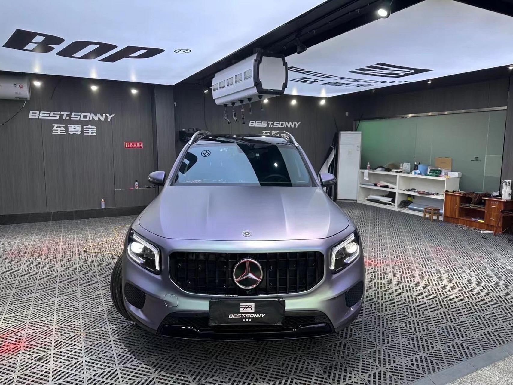 奔驰glb  卡普里灰紫77黑光包77amg中网77轮毂烤漆77卡钳喷漆