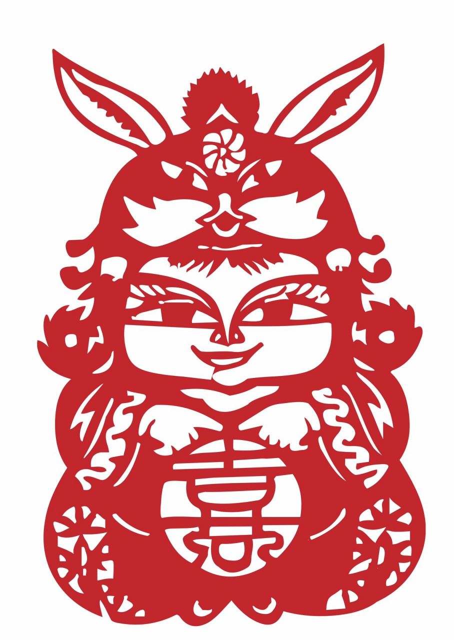 兔年剪纸刻纸 收集了几张兔年的刻纸底稿,有兴趣的可以刻起来.