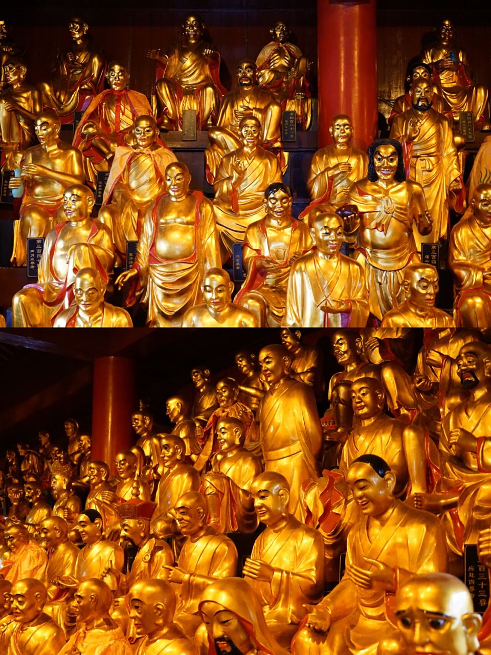 九华山百岁宫五百罗汉堂,让你眼前一"亮" 五百罗汉堂国内很多寺院中都