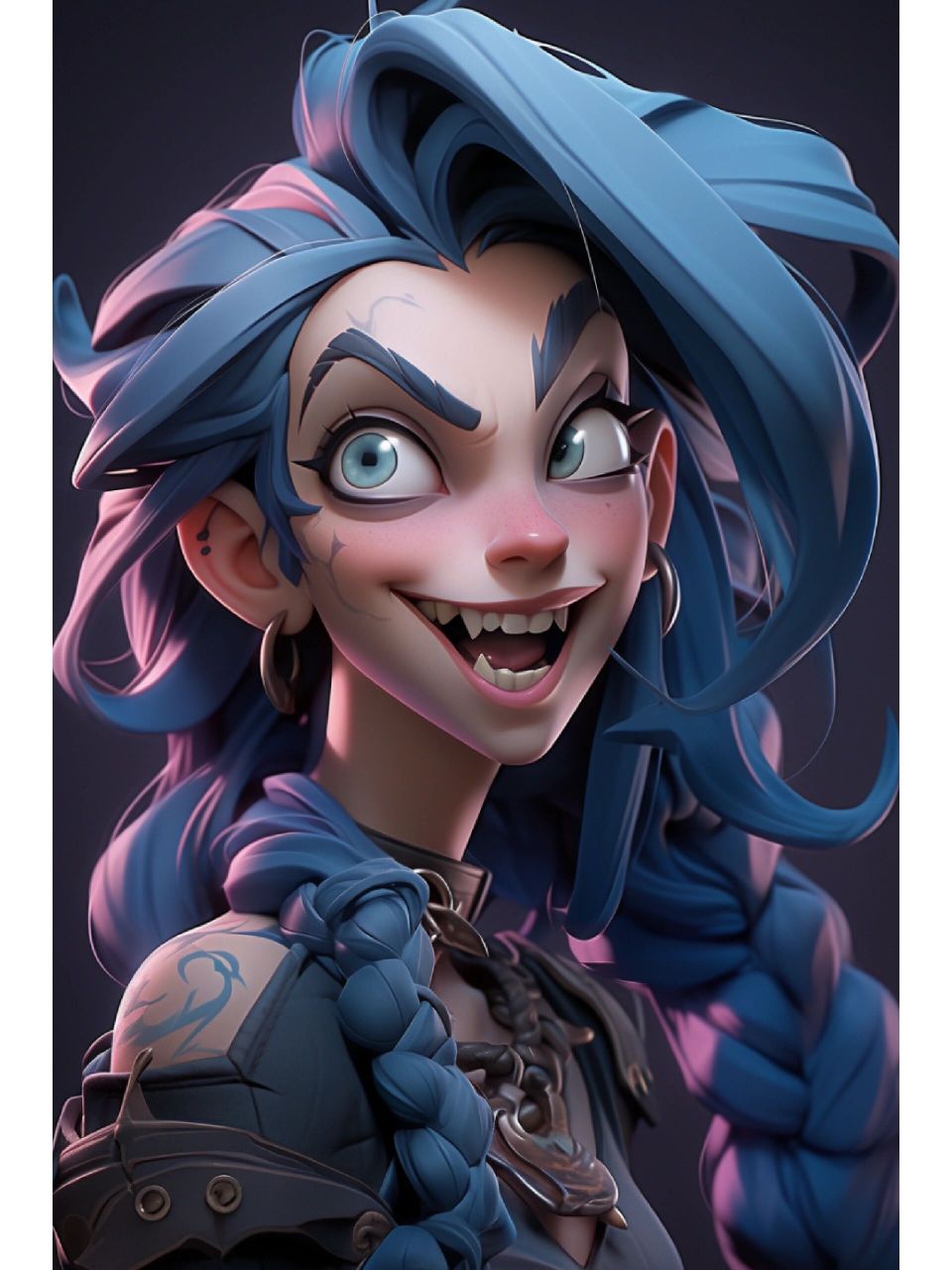 金克丝头像,表情包都给你们做好了         jinx from league of