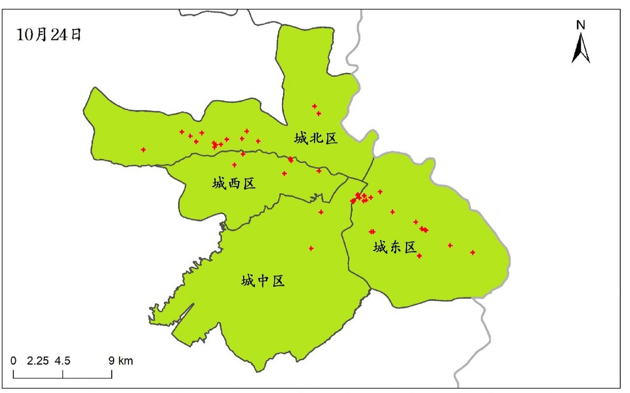 10月24日更新 西宁市风险地图 (来源:301号通告)