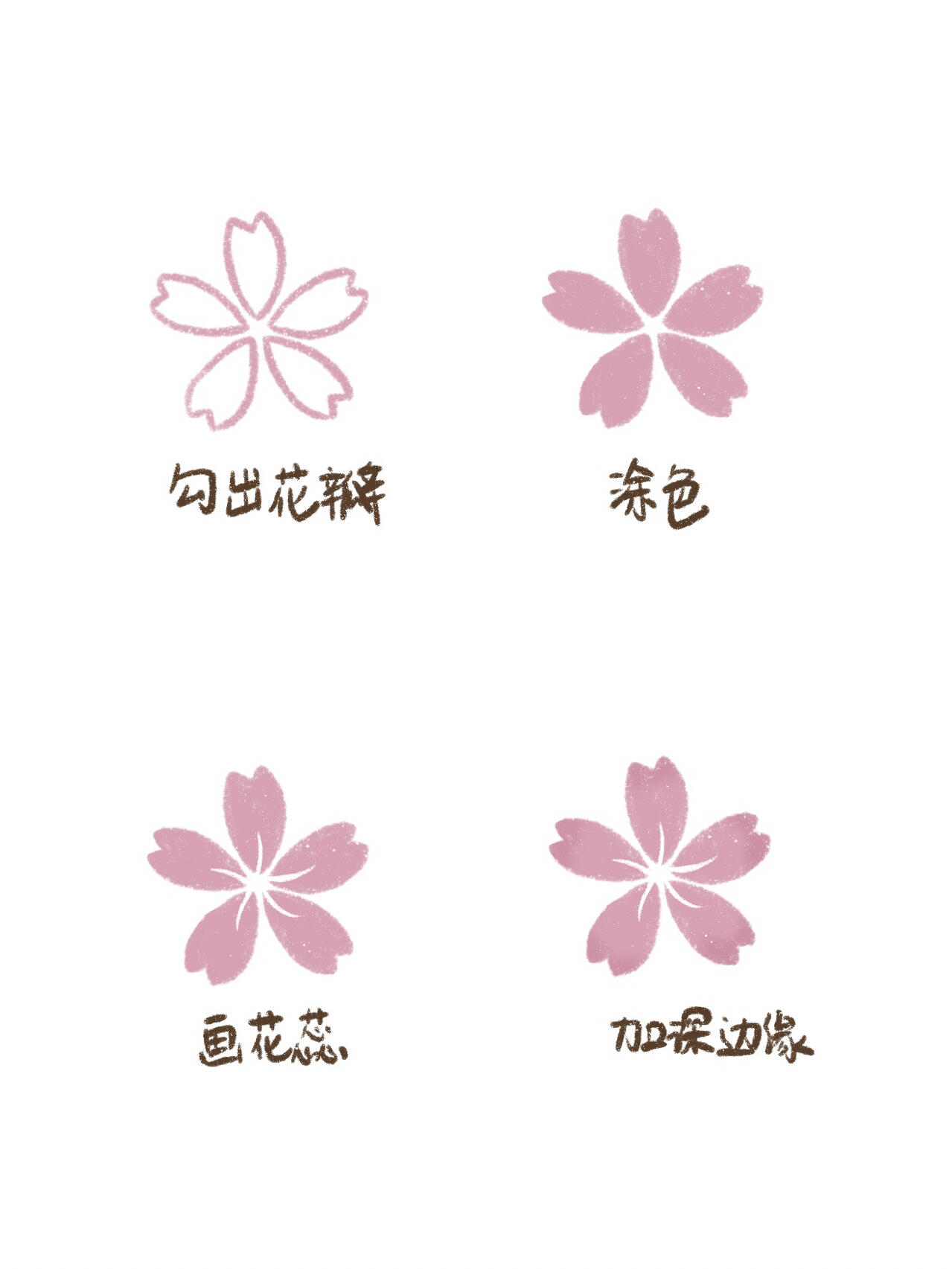 超简单好看的樱花手绘教程🌸