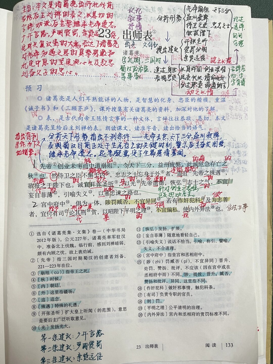 九下语文23.《出师表》备课笔记 教学设计