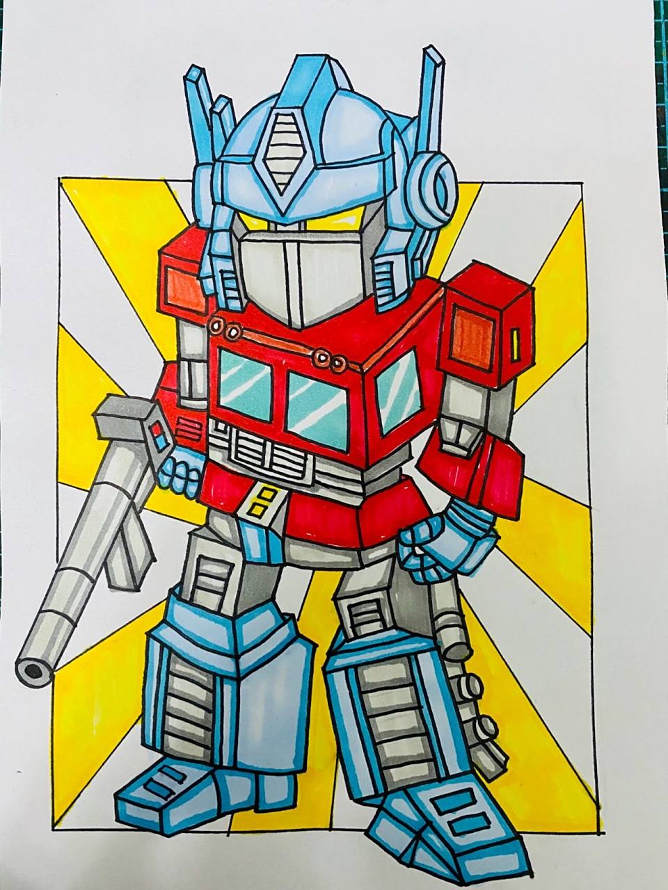 变形金刚儿童画 变形金刚简笔画 变形金刚手绘 擎天柱儿童画