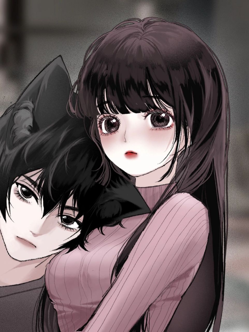 原创情侣头像|怀里有猫情头94黑白猫布偶色