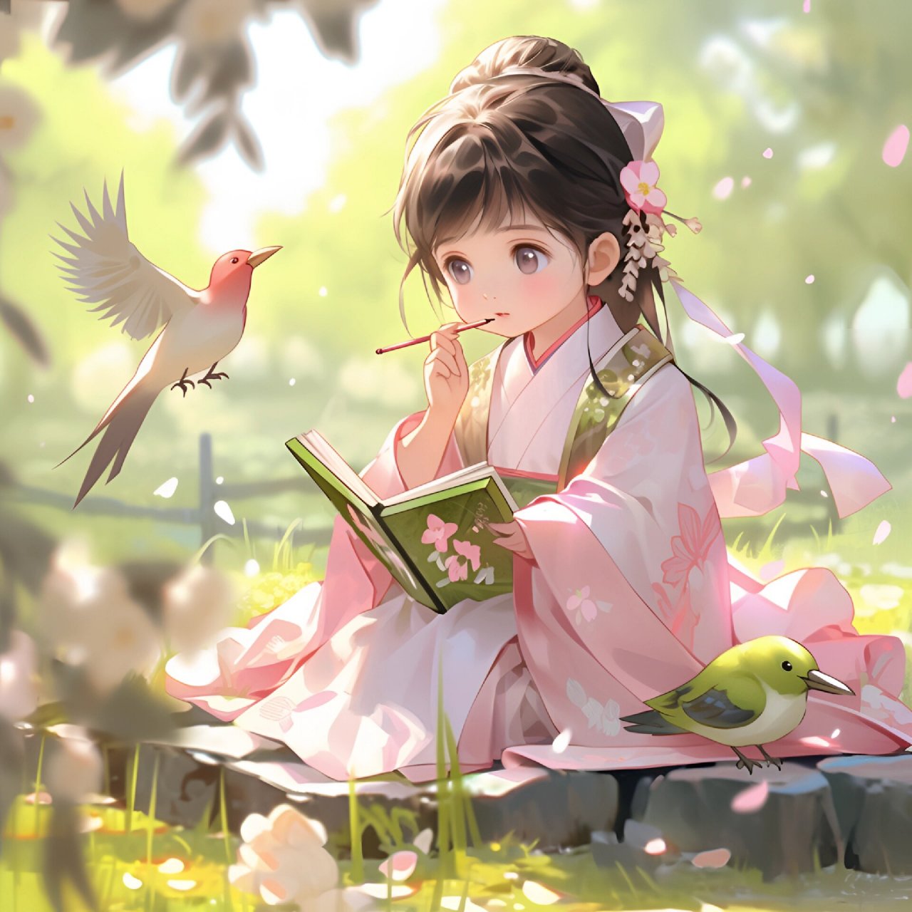 读书女生头像 #浪漫生活的记录者# #女生头像# #绝美微信头像# #少女