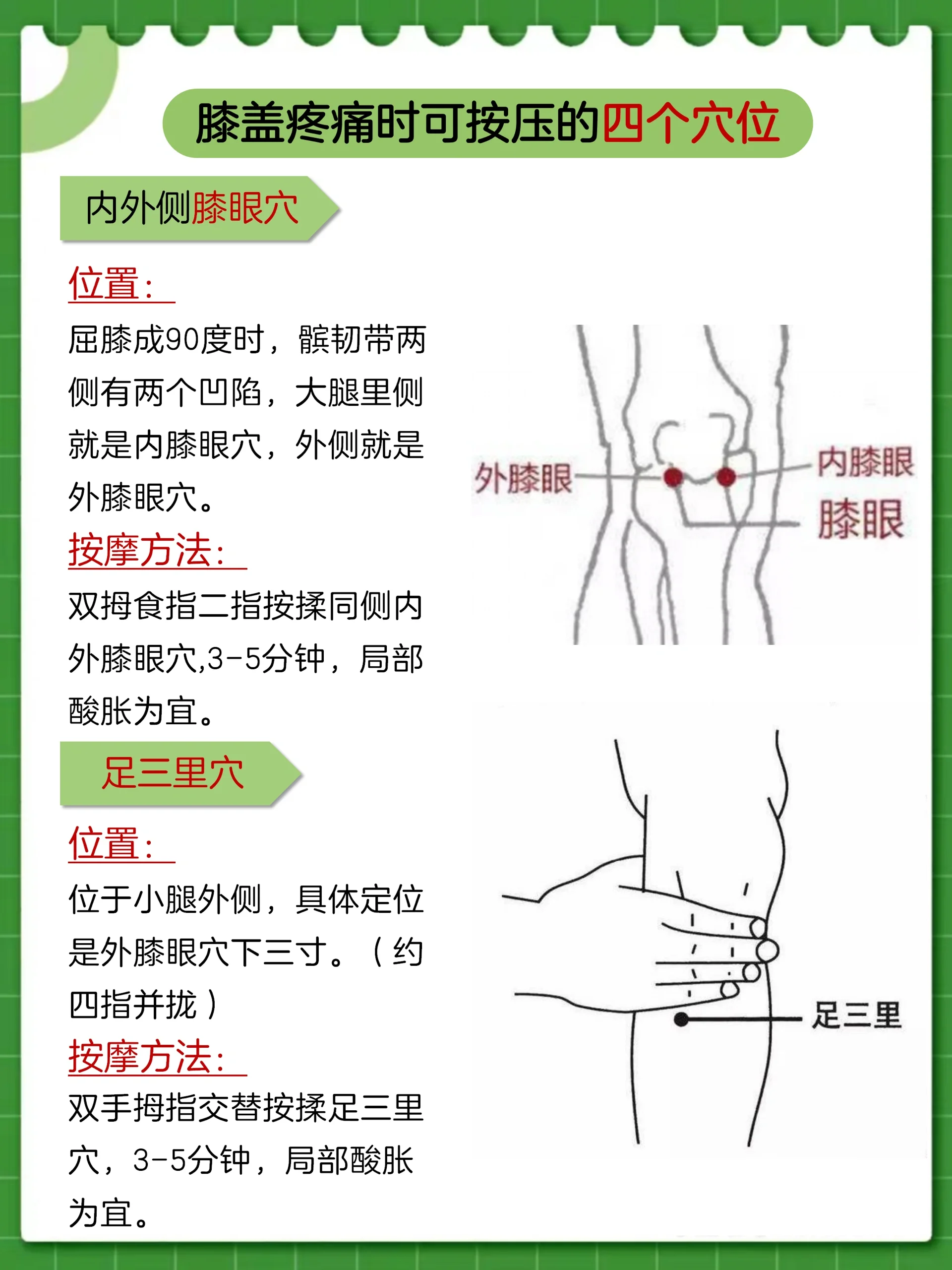 外膝眼主治图片