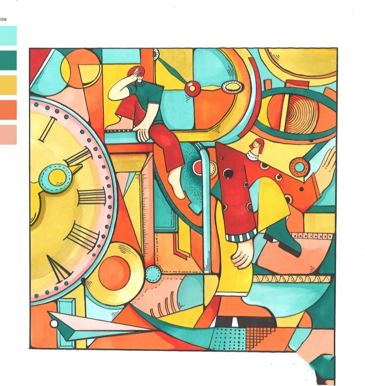 考研手绘原创构成装饰画(线稿) 今日分享:考研手绘构成类装饰画 92