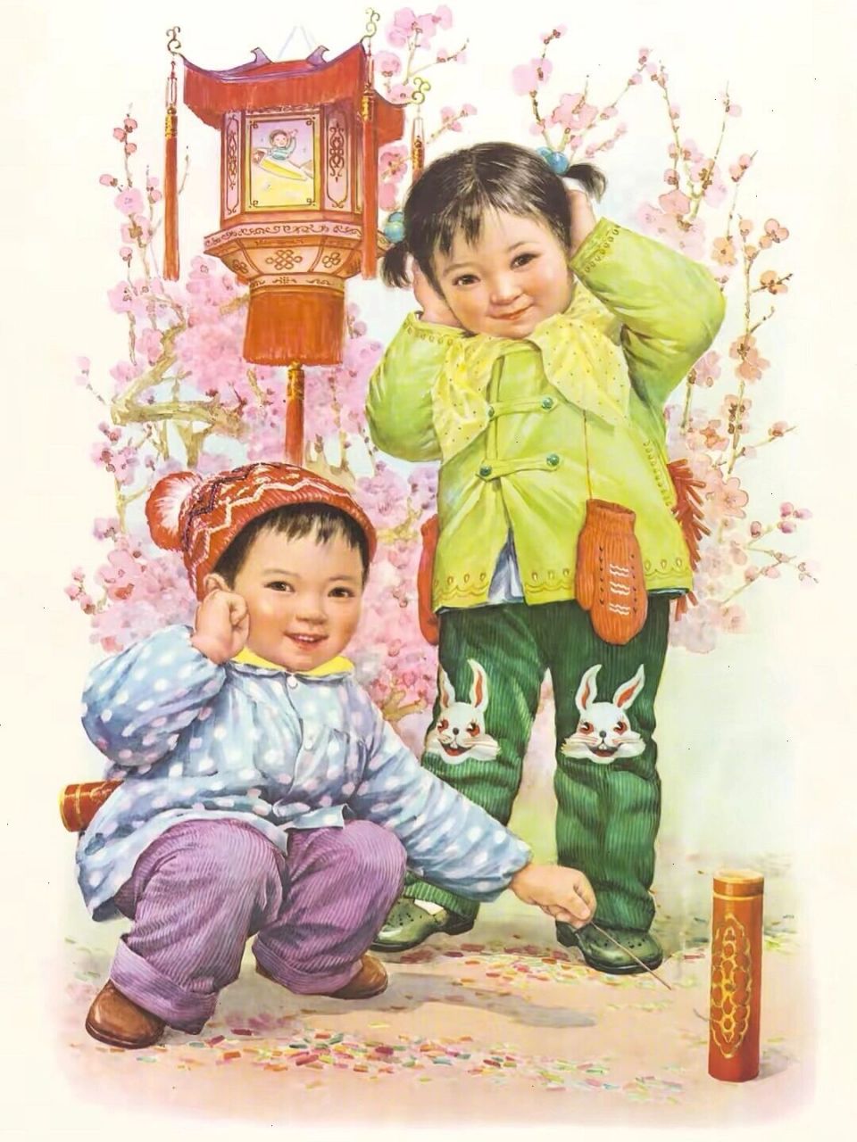 老照片-1980年代复古手绘年画 你还记得吗 一组80年代的年画 一起来
