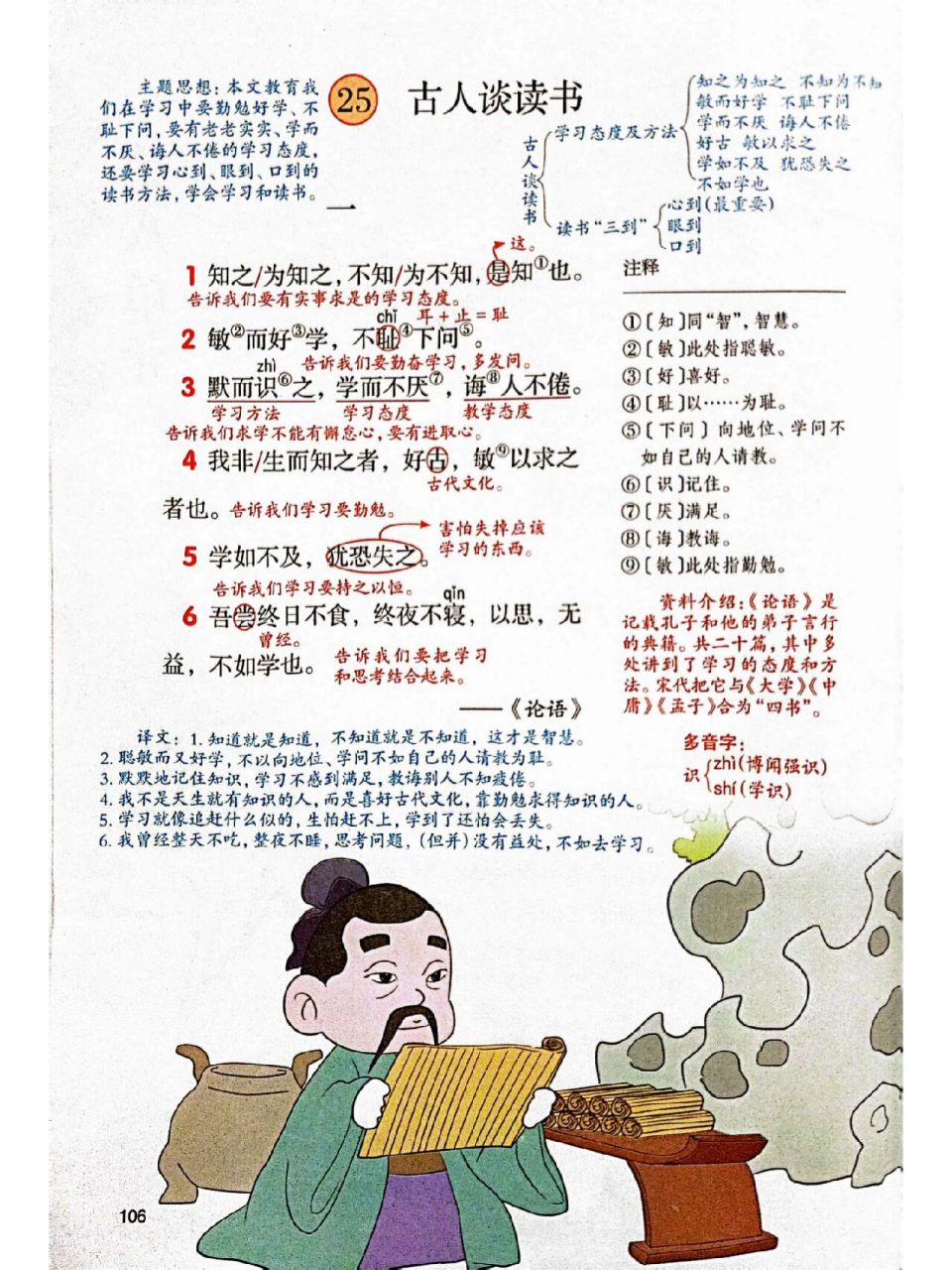 五年级上册25《古人谈读书》课堂笔记 部编版小学语文五年级上册第八