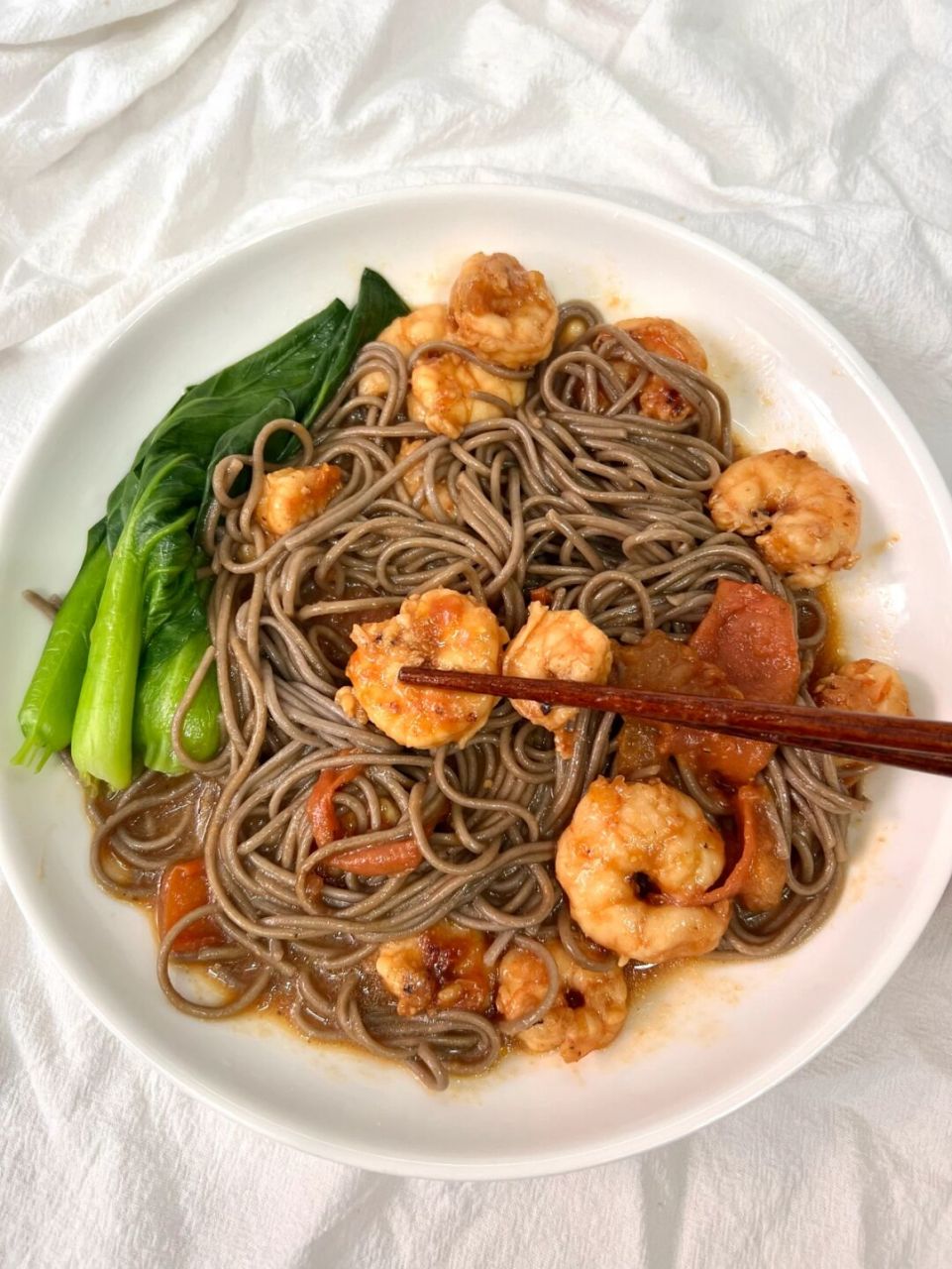 97减脂餐|番茄虾仁荞麦面 低卡饱腹7515巨好吃 荞麦面这么做真