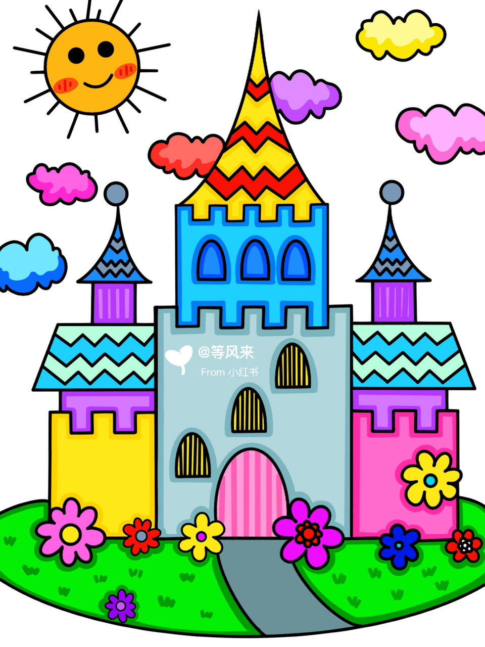 房子 城堡98 创意画 儿童画 
