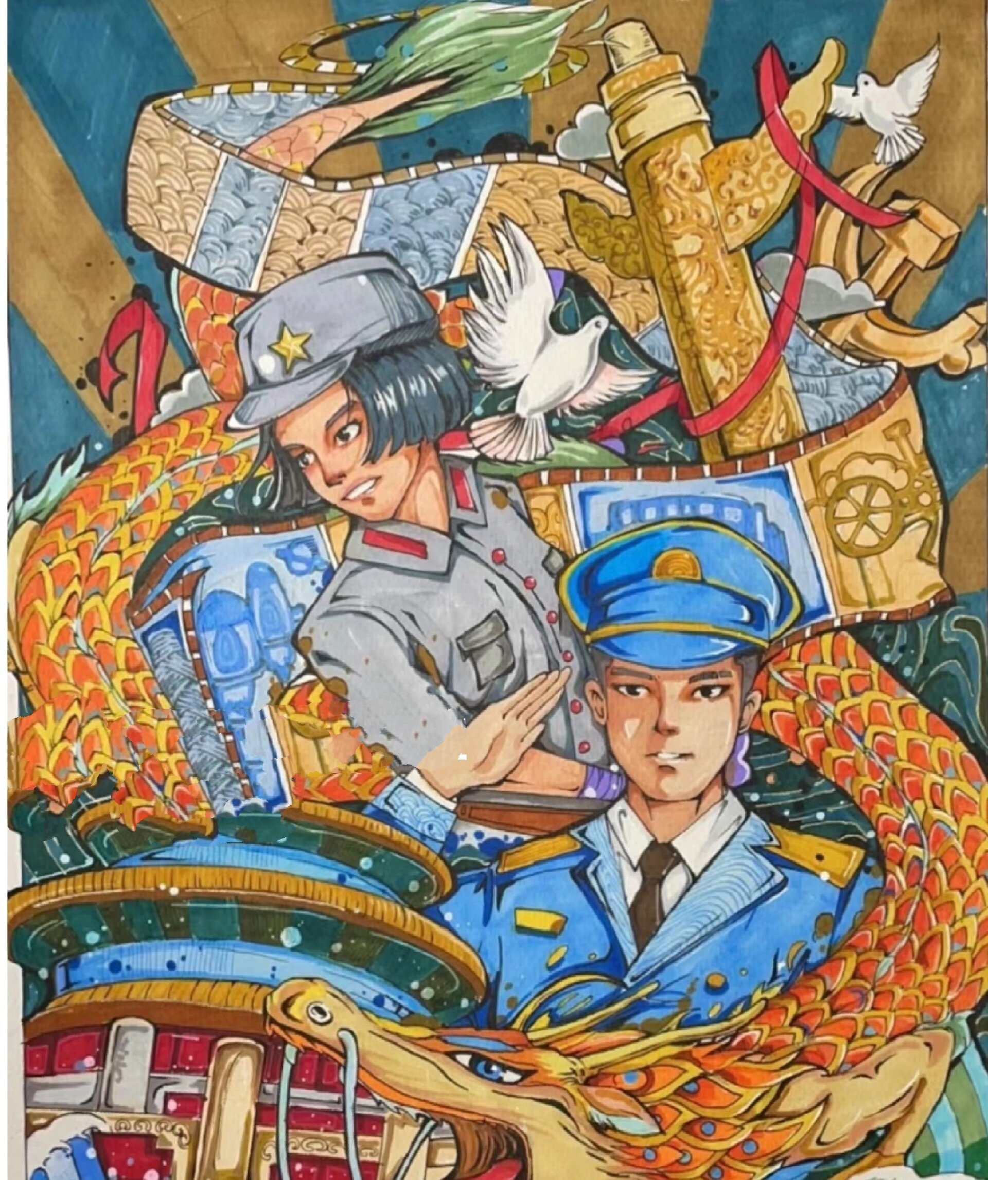 致敬英雄主题绘画 致敬英雄主题绘画   作品已参赛