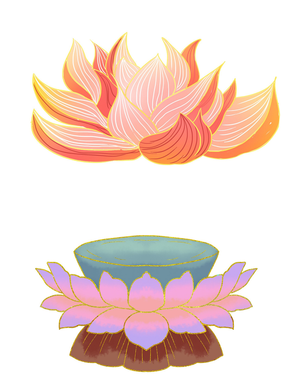 敦煌莲花座97手绘观音佛座97png免扣素 9405中国的传统文化