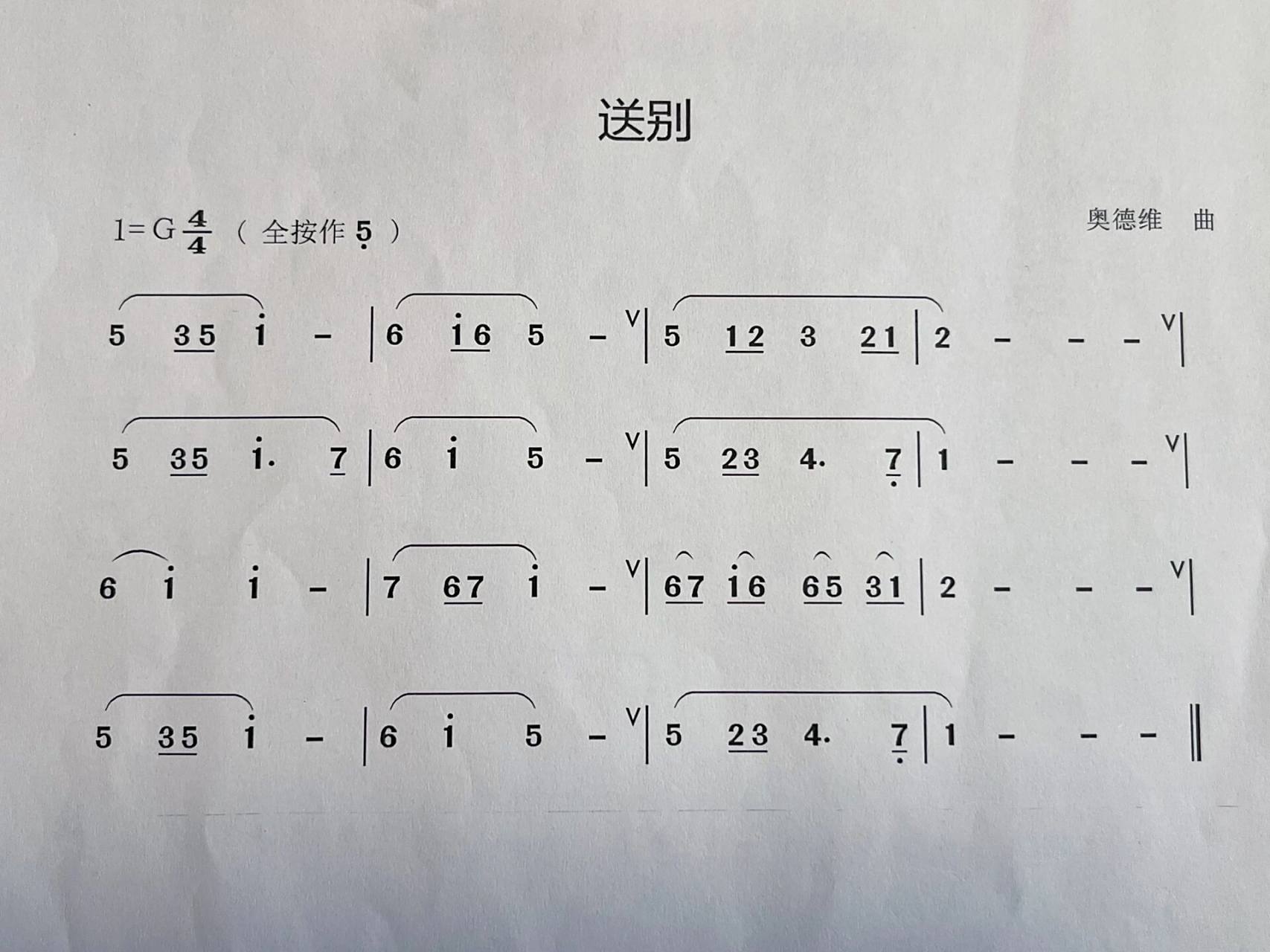 《送别》竹笛简谱 长亭外古道边～真好听 超适合初学者