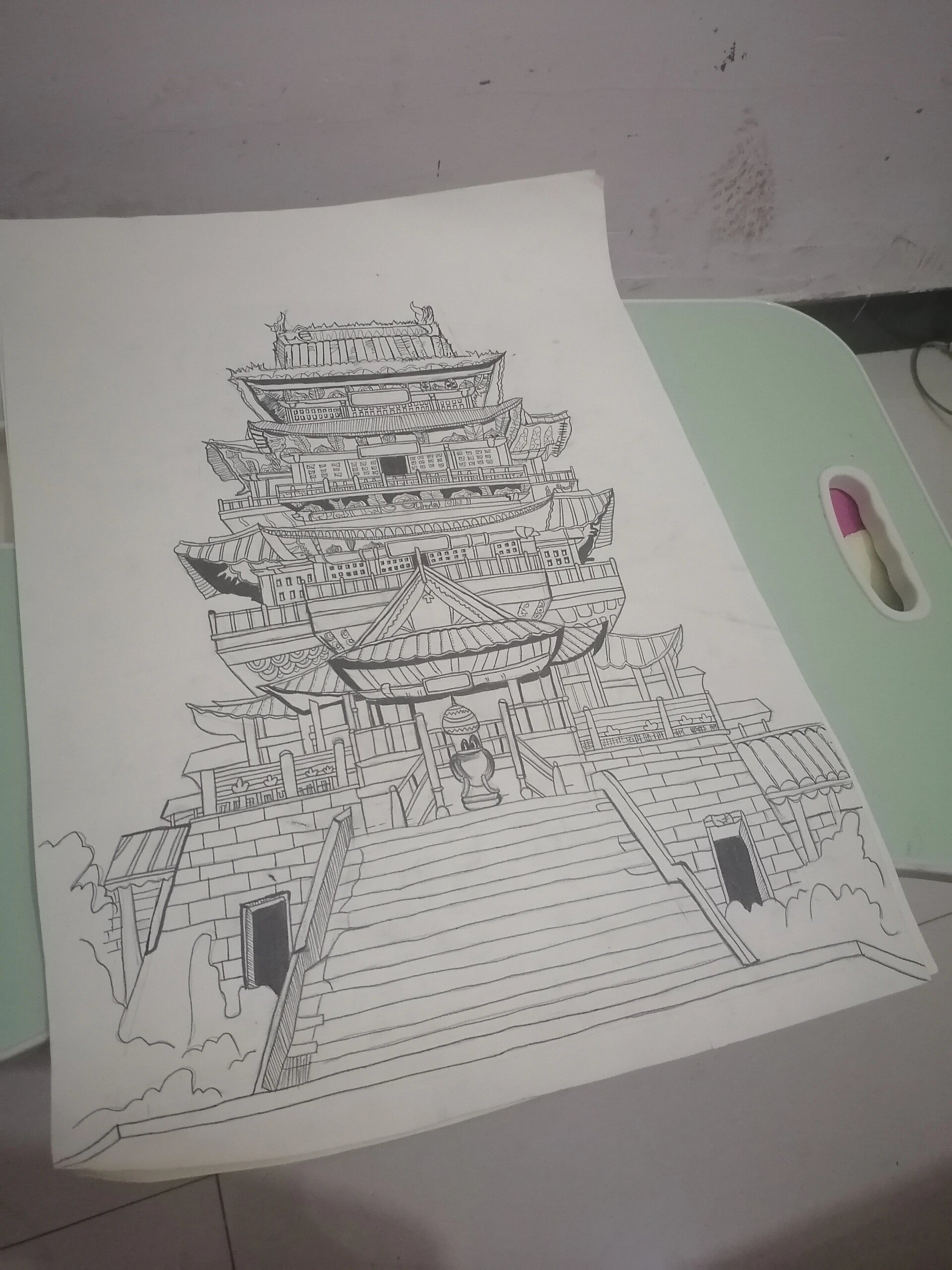 滕王阁太好看了吧 心血来潮临摹一个滕王阁,真的好难啊,(我只是喜欢