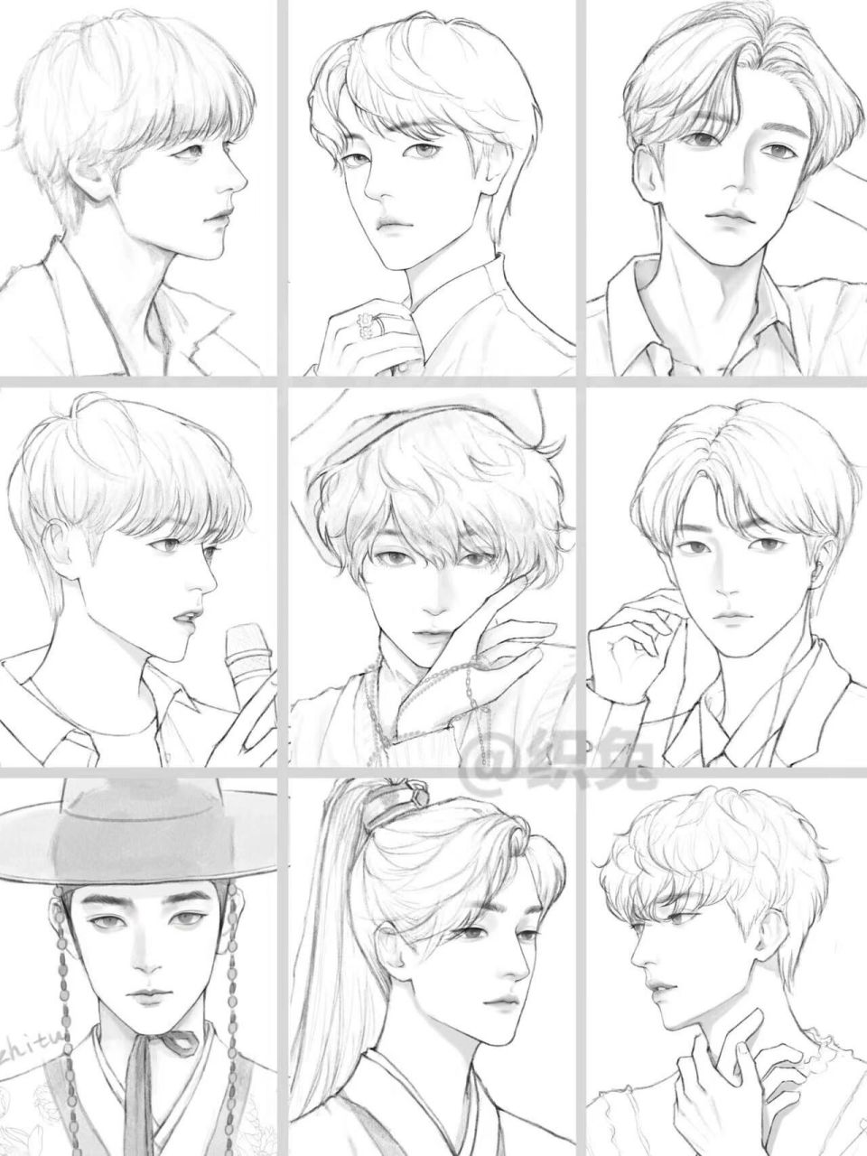 帅气男生画法78最近的图合集 最近画的线稿发发