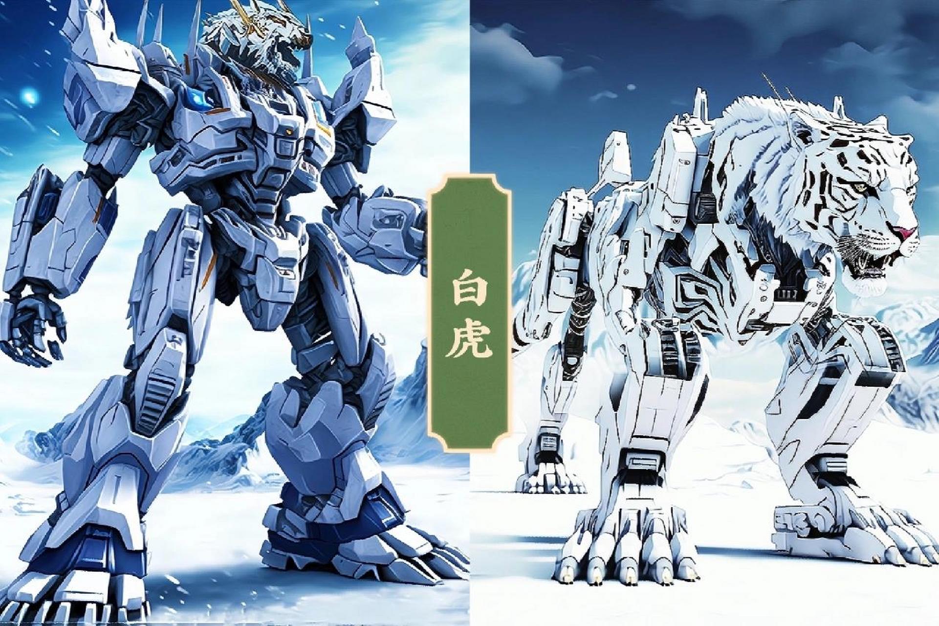 【ai绘画】机甲四大神兽 1,青龙:寓意威泽四方.