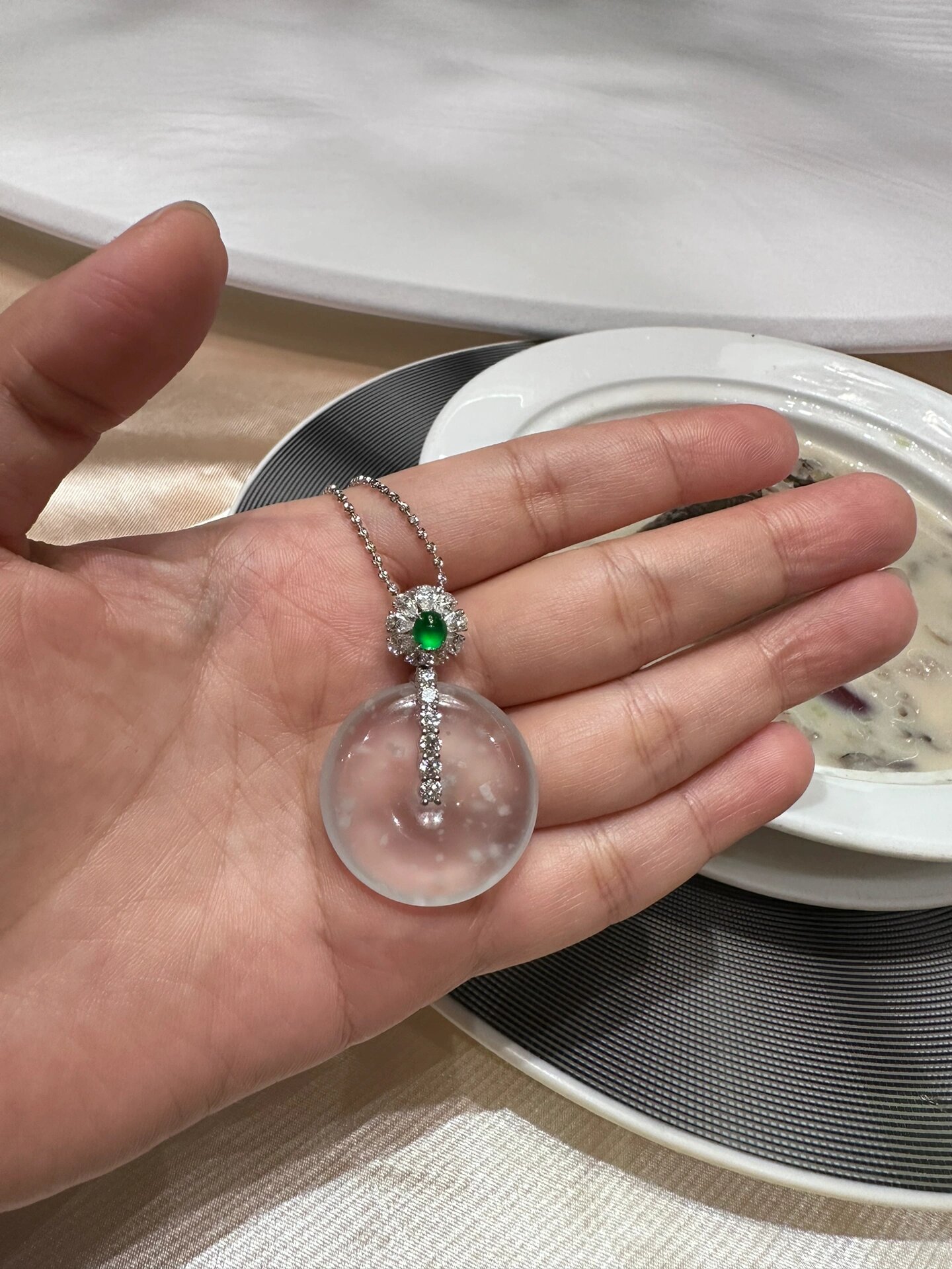 木那雪花平安扣 入坑翡翠的第二个月