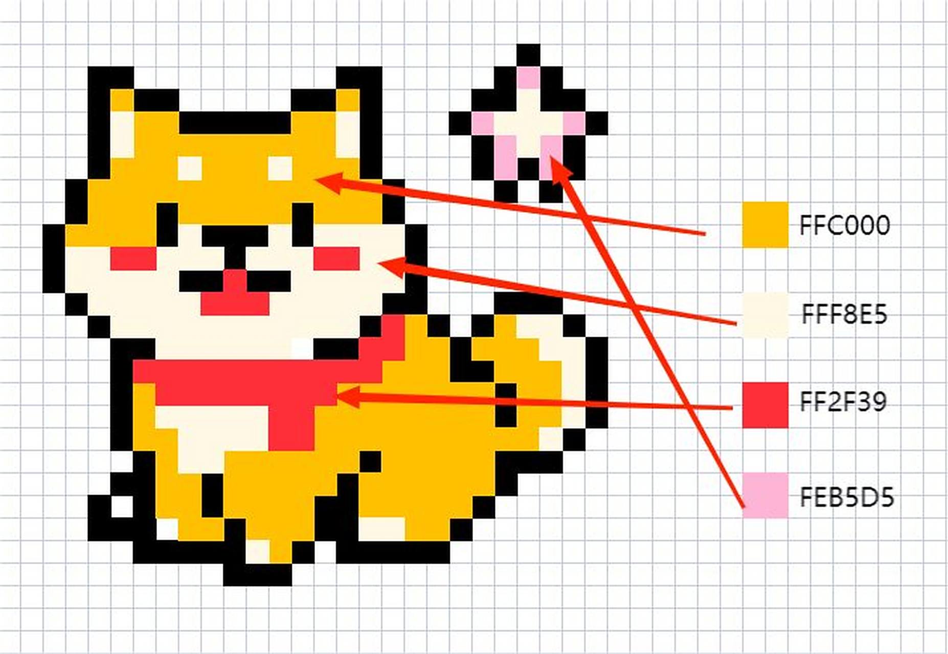 excel像素画:小柴 摸鱼新方式-----用excel制作像素画 临摹非原创,但