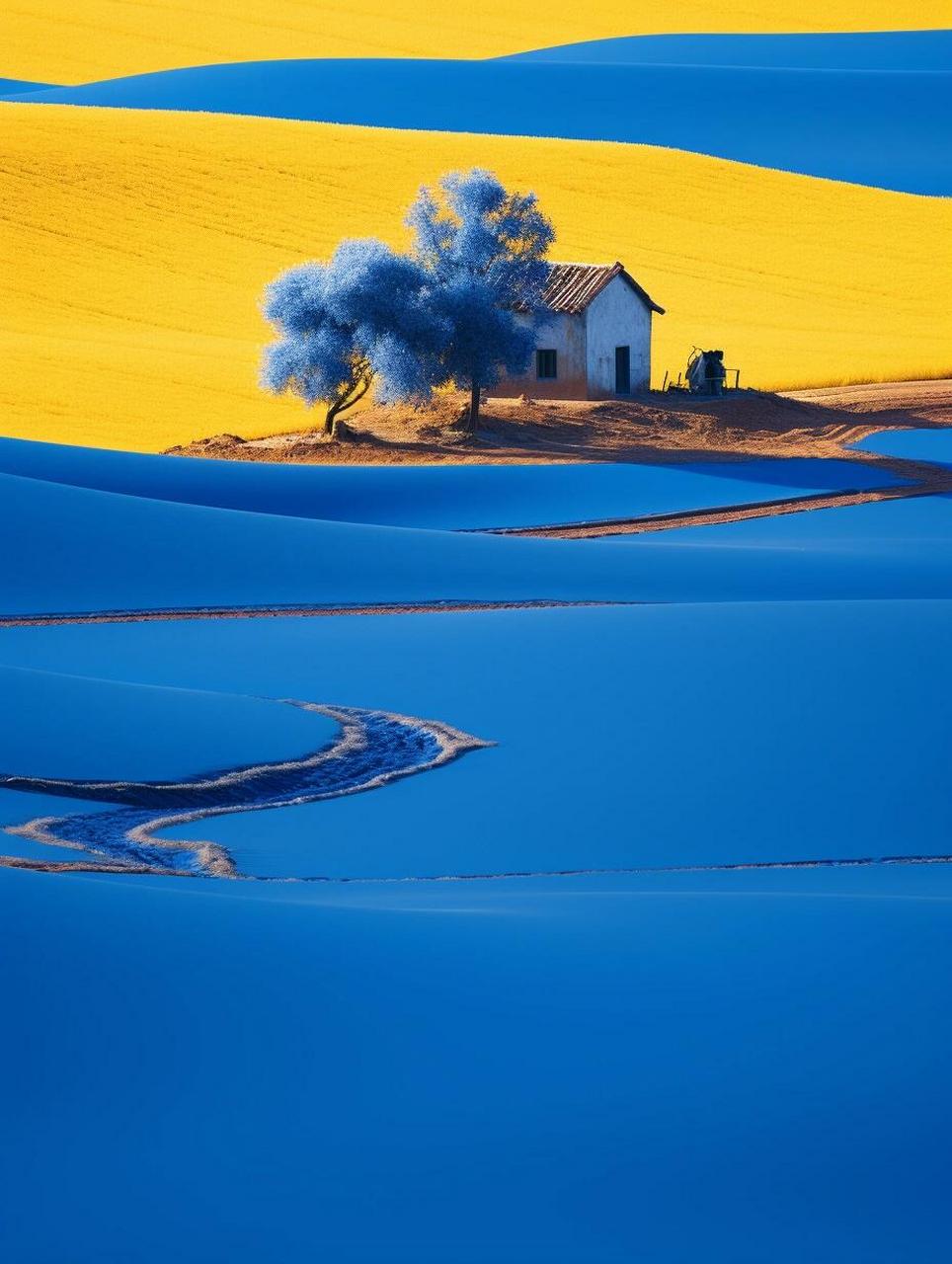 喜欢这种高级的颜色对比风景 ⭐️ 关键色彩包括:light yellow