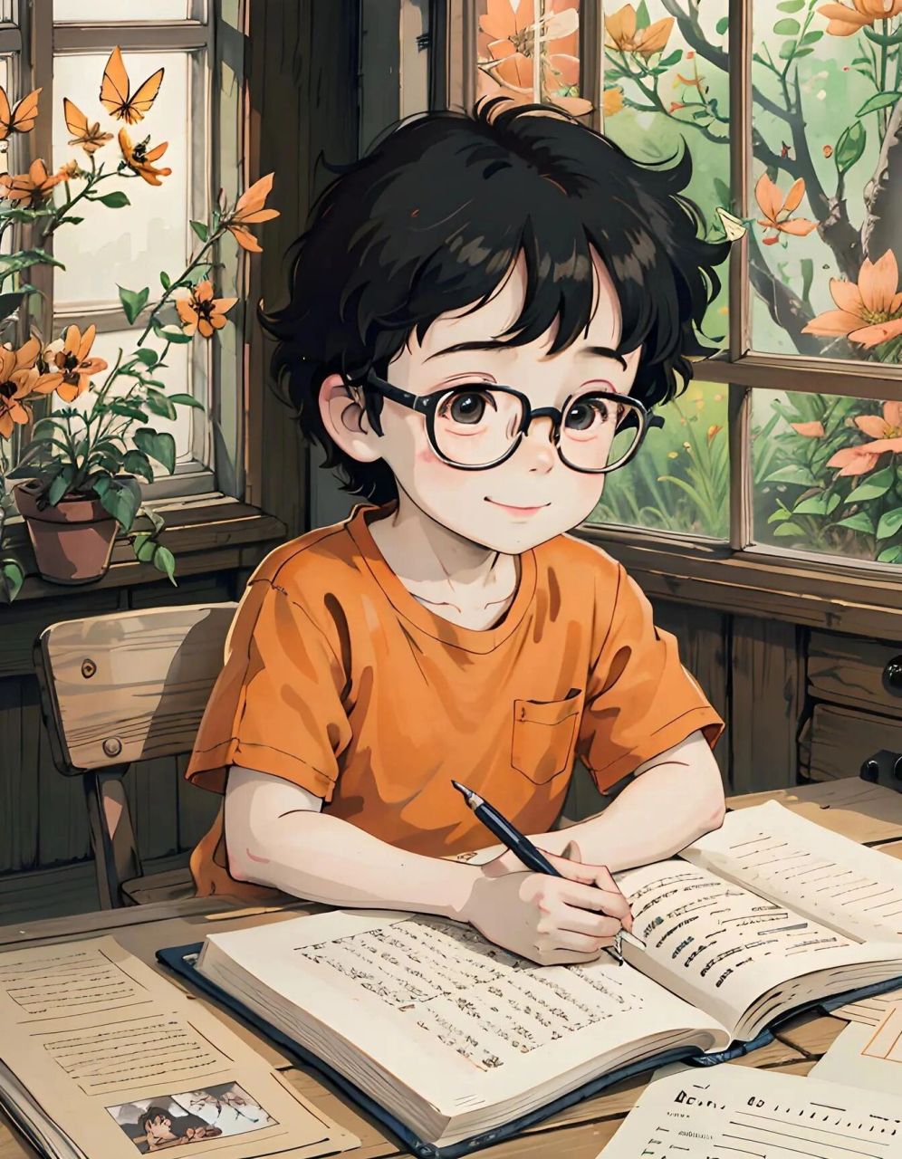 戴眼镜男孩|童年治愈系漫画 哪位小伙伴要的戴眼镜的男生?快来取图了