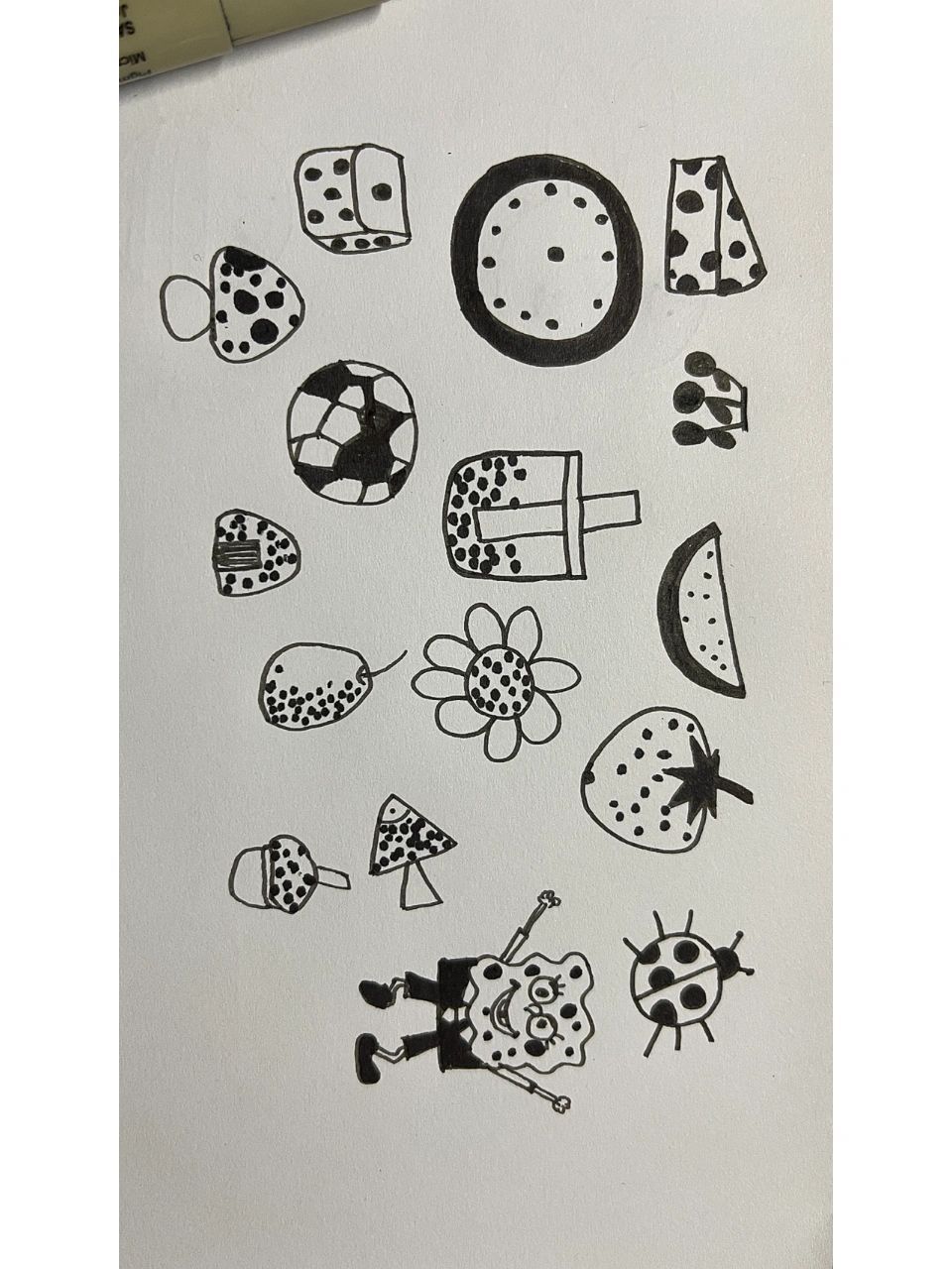 「图形创意」三角形,圆,点的循环联想 手绘