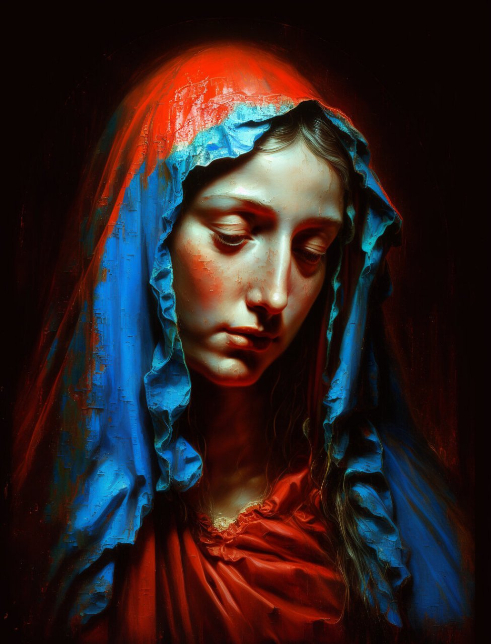 圣母油画单人图片