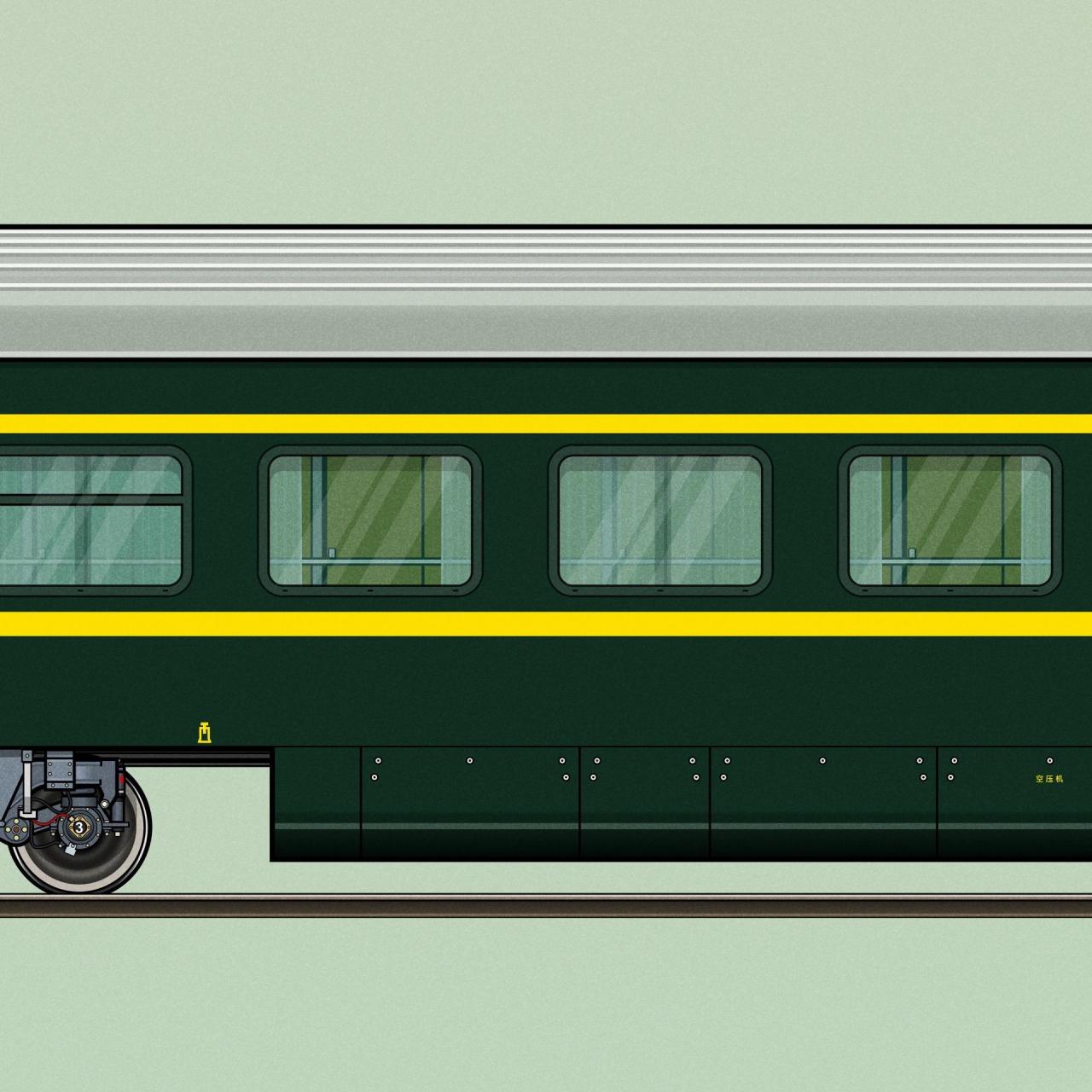 这次青藏bsp列车绘制了2种车型,软卧和硬卧