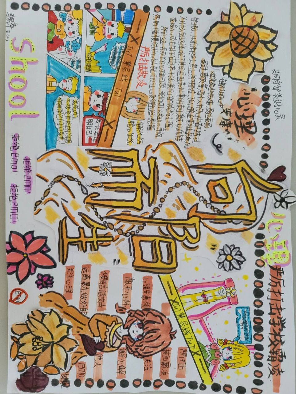 心理教育手抄报(本班学生原创作品) 我只能说超棒 原创(构思,色彩