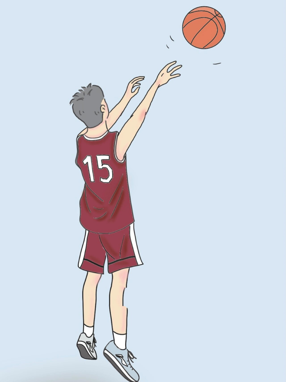 篮球男孩背影动漫图片图片