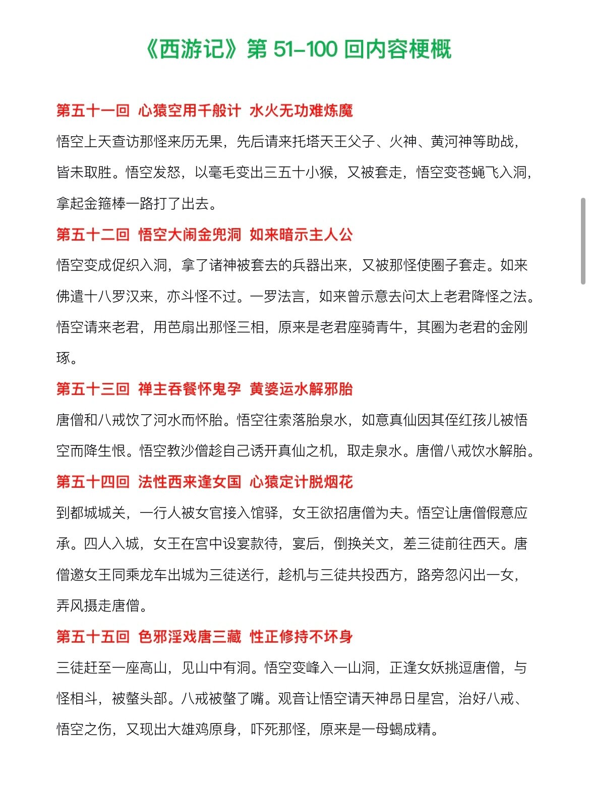 西游记》每章内容梗概,第51