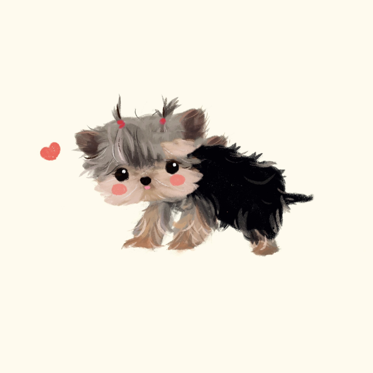 宠物定制|爱吐舌的约克夏卖萌头像合集 画风为可爱插画风,非一比一