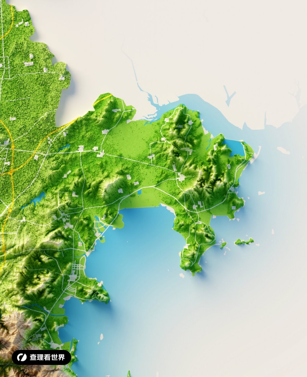 青岛市高清3d地形地图 94人口:常住人口1,034.