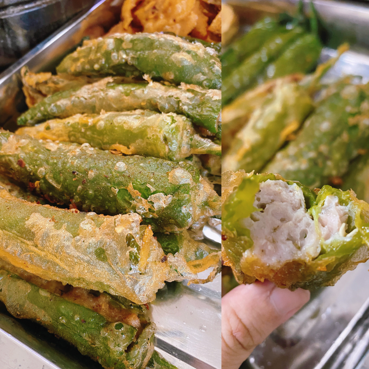 炸炸🌶️辣椒包肉🔥要素有素要肉有肉🥩 因为家人比较喜欢吃,