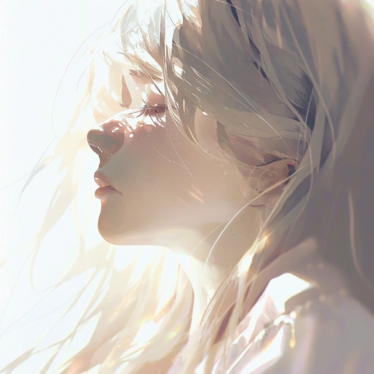绝美女生侧脸头像