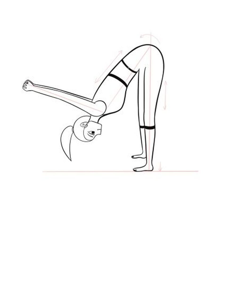 原创插画|瑜伽插画|瑜伽体式笔记—双角式c @双角式总共分a,b,c,d,一