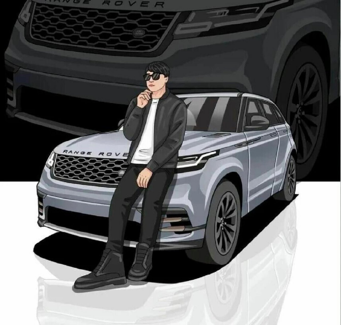 手绘汽车漫画头像英姿飒爽 更新这组根据汽车照片与人物照片来画的