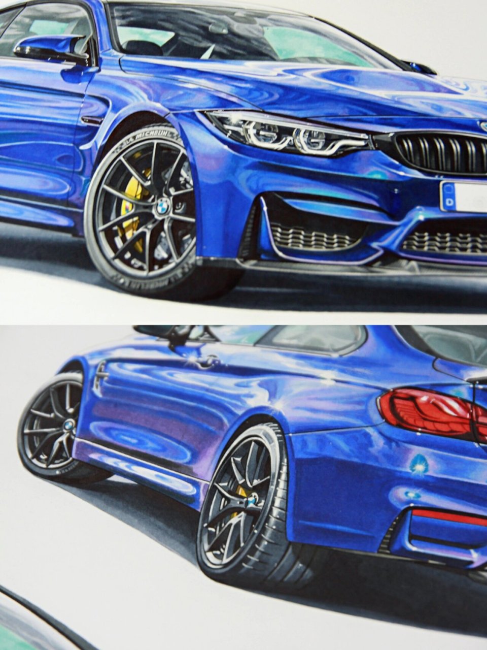 汽车手绘|如何徒手渲染一辆宝马bmw m4 cs?