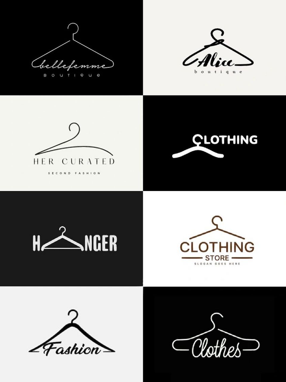 衣架元素标志设计17   	  浅谈一下服装品牌logo!衣架元素标志设计!