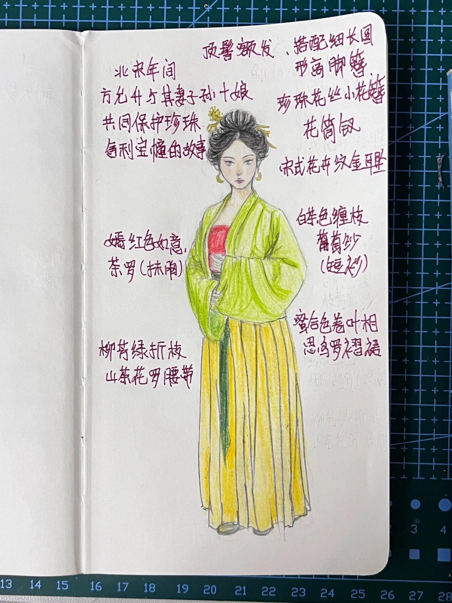 手绘宋制汉服