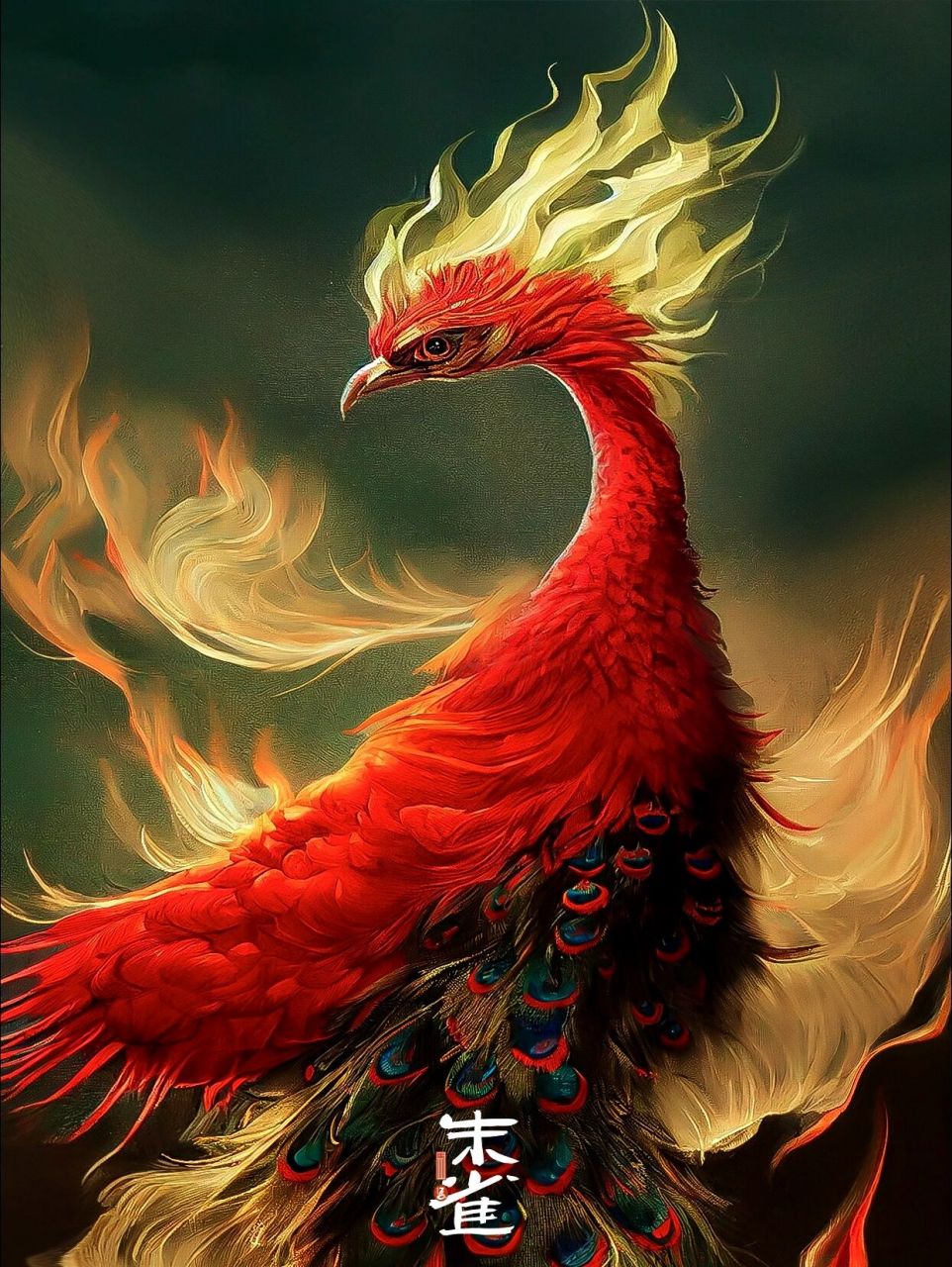 神兽_朱雀 丹凤鸣兮,与彼高岗,梧桐生兮,与彼朝阳.